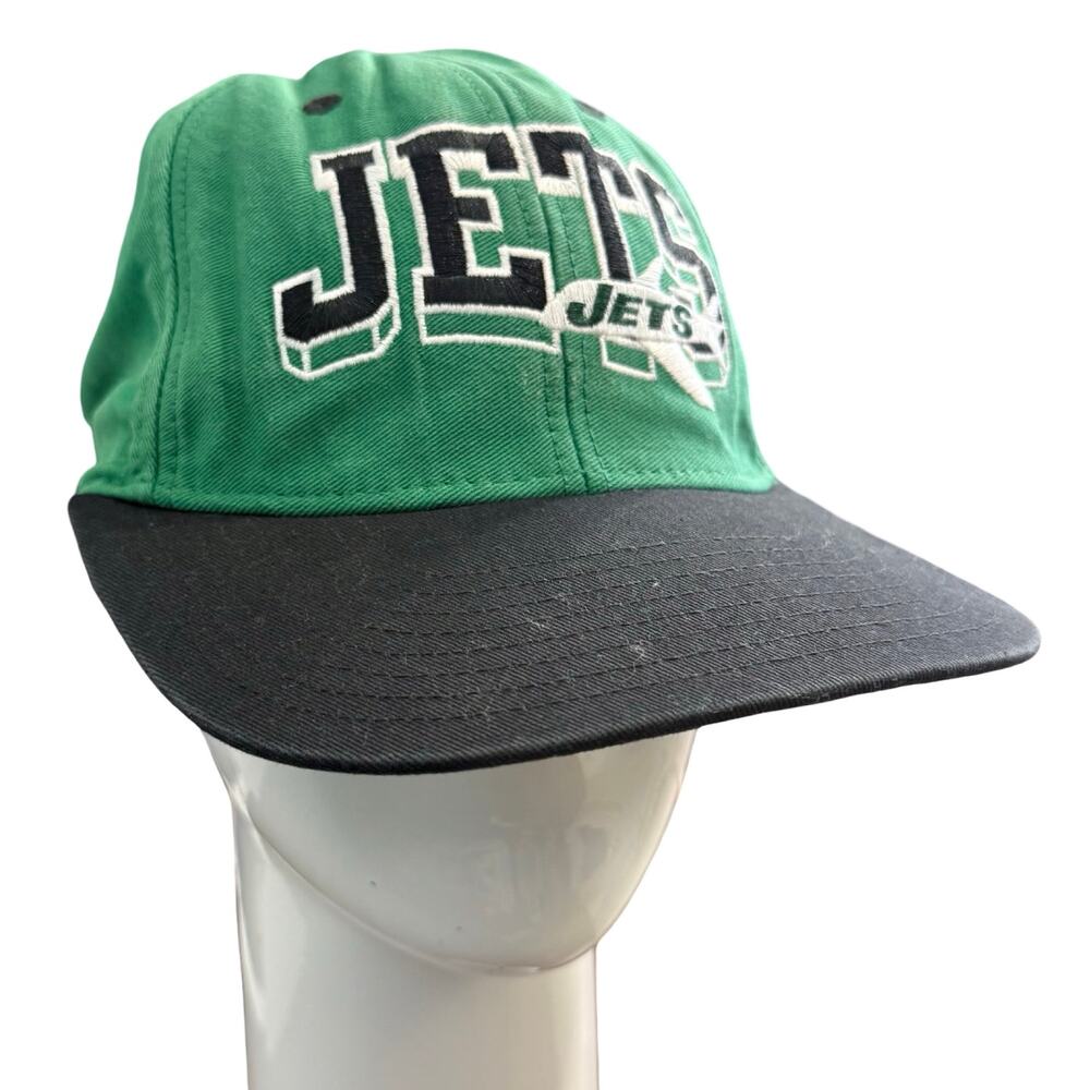 New York Jets Reebok Green Black Snap Back Baseball Hat NFL Vintage Collection